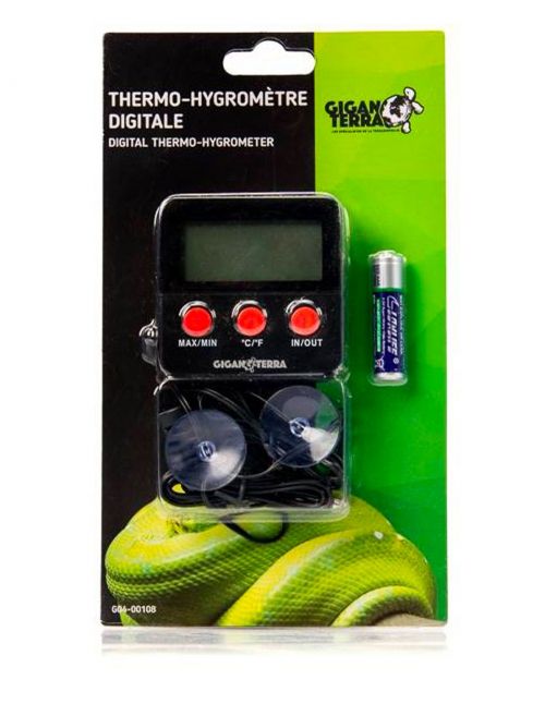 Thermo-/hygromètre numérique terrarium - Thermo/hygromètre à ventouse -  Thermomètre